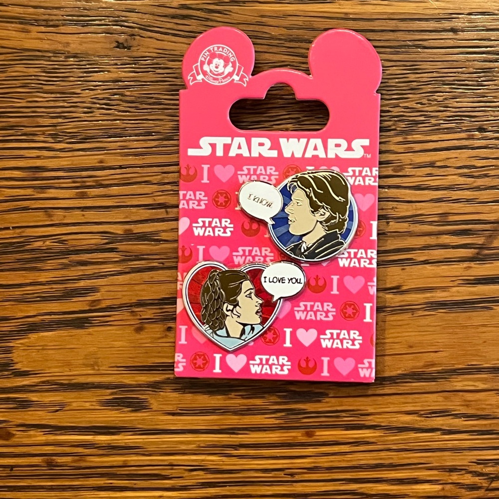 Disney Star Wars Pink Enamel Pin Set - Han & Leia